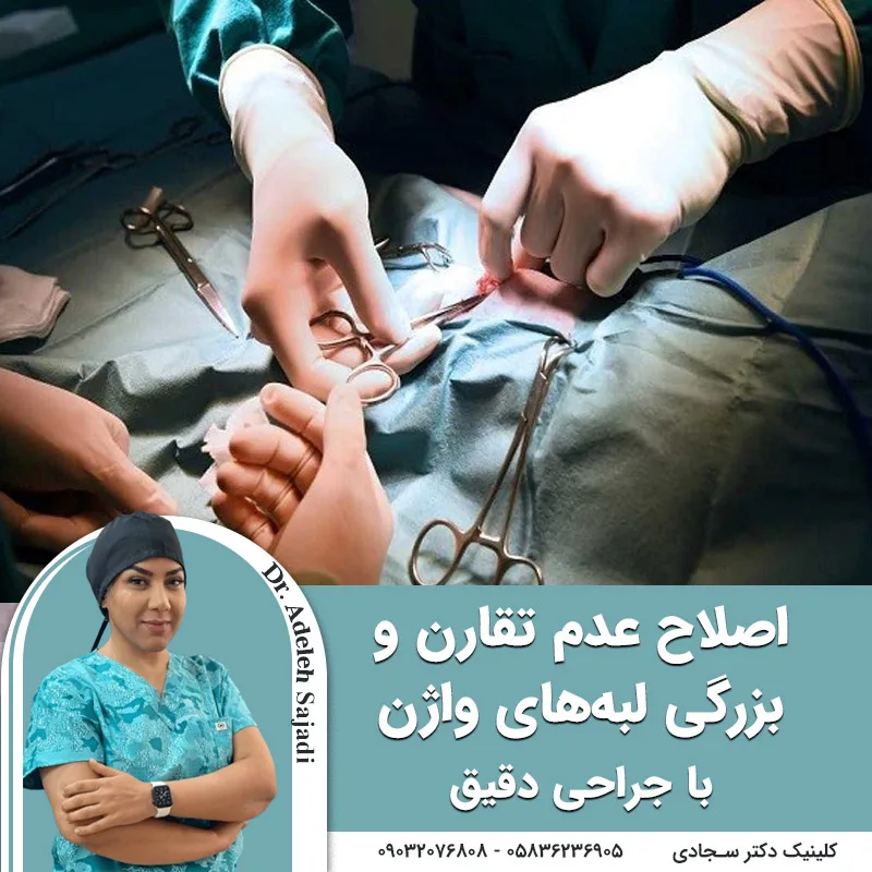 اصلاح عدم تقارن و بزرگی لبه‌های واژن با جراحی دقیق