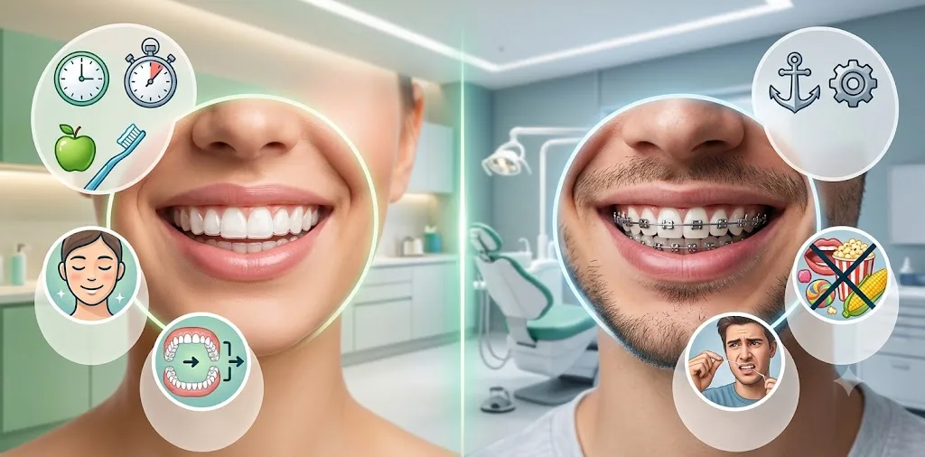 ارتودنسی شفاف بهتر است یا سیمی؟ مقایسه کامل مزایا و معایب